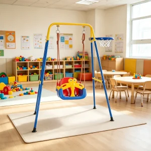4-in-1 Toddler Swing Set with Basketball Hoop