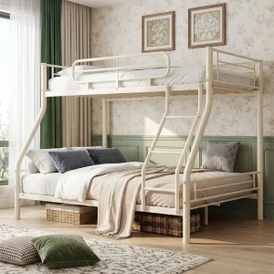 Heavy-Duty Twin Over Full Metal Bunk Bed Frame