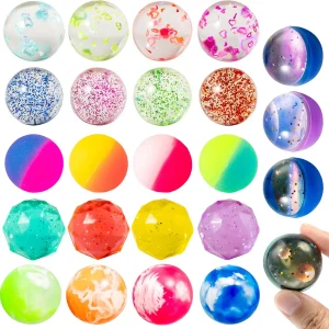 JOYFY 24 PCS Multistyle Bouncy Balls 6 Styles